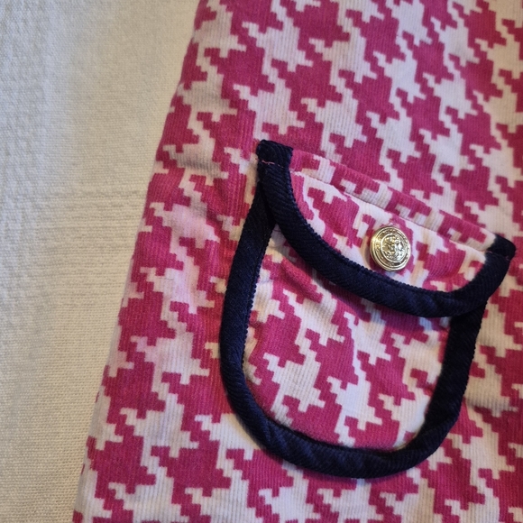 Talbots kids girls size 6 houndstooth pink & white shift dress VGUC - Picture 2 of 6